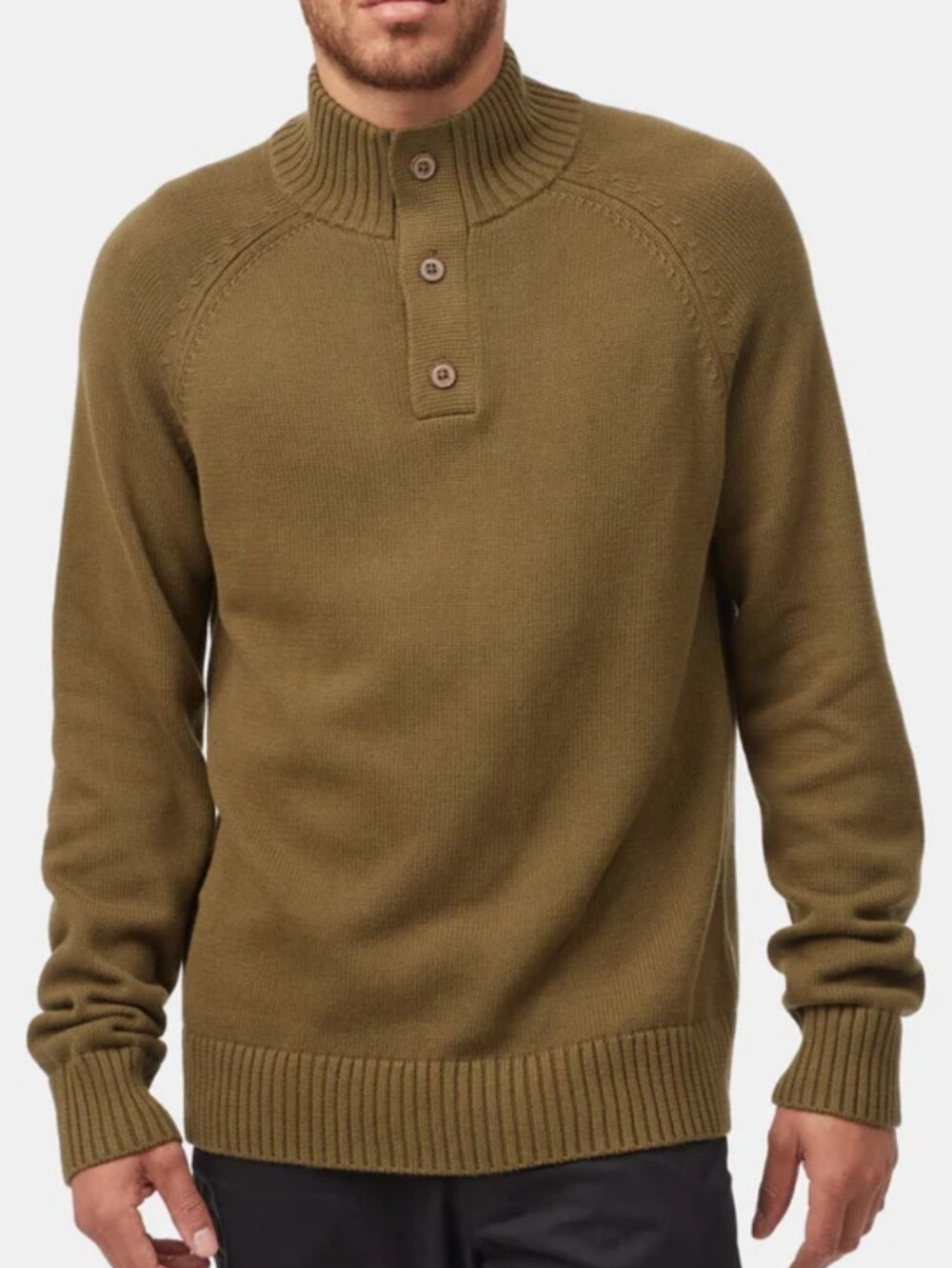 Tentree Highline Mock Neck SweaterMen's Button Knit Sweater Size Small